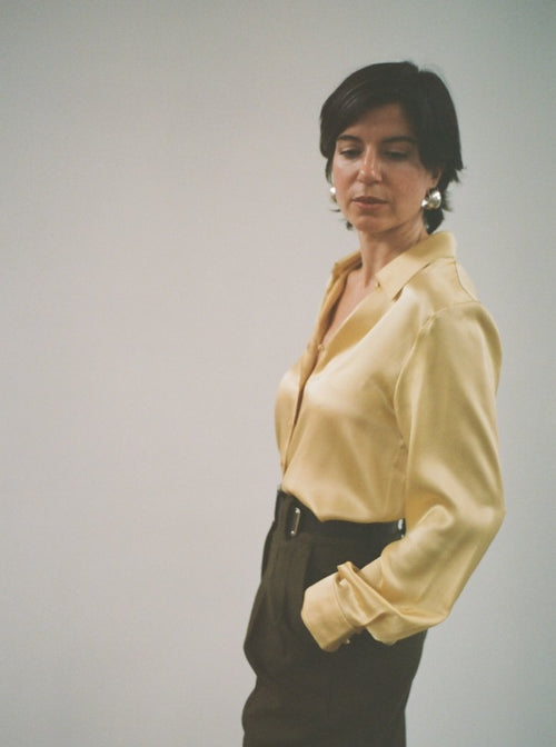 Marie Blouse, butter, with the Lillian Trouser