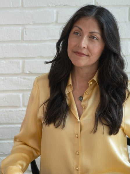 Marie Blouse, butter, with the Lillian Trouser