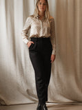 Lillian Trouser, Black, with the Amanda Blouse in Silk Dot