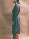 Silk Shirtdress, Sandalwood, side and back view