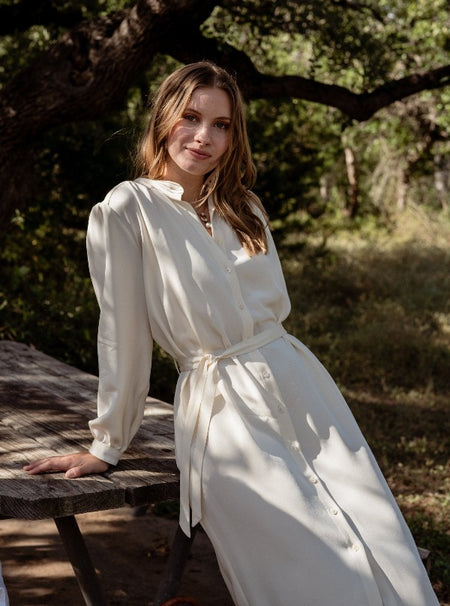 Silk Shirtdress, Butter