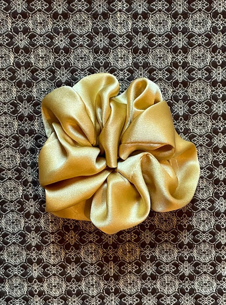 Small Silk Scrunchie, Graphite